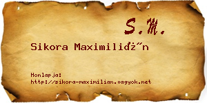 Sikora Maximilián névjegykártya